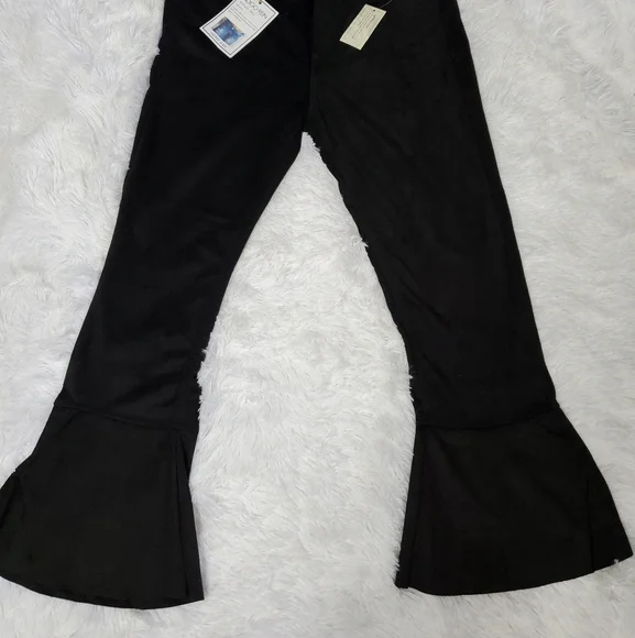 NWT!! INDIGO REIN BLACK VELVET SMOOTH MEDIUM RISE FUT & FLARE BELL BOTTOMS! - Picture 2 of 16